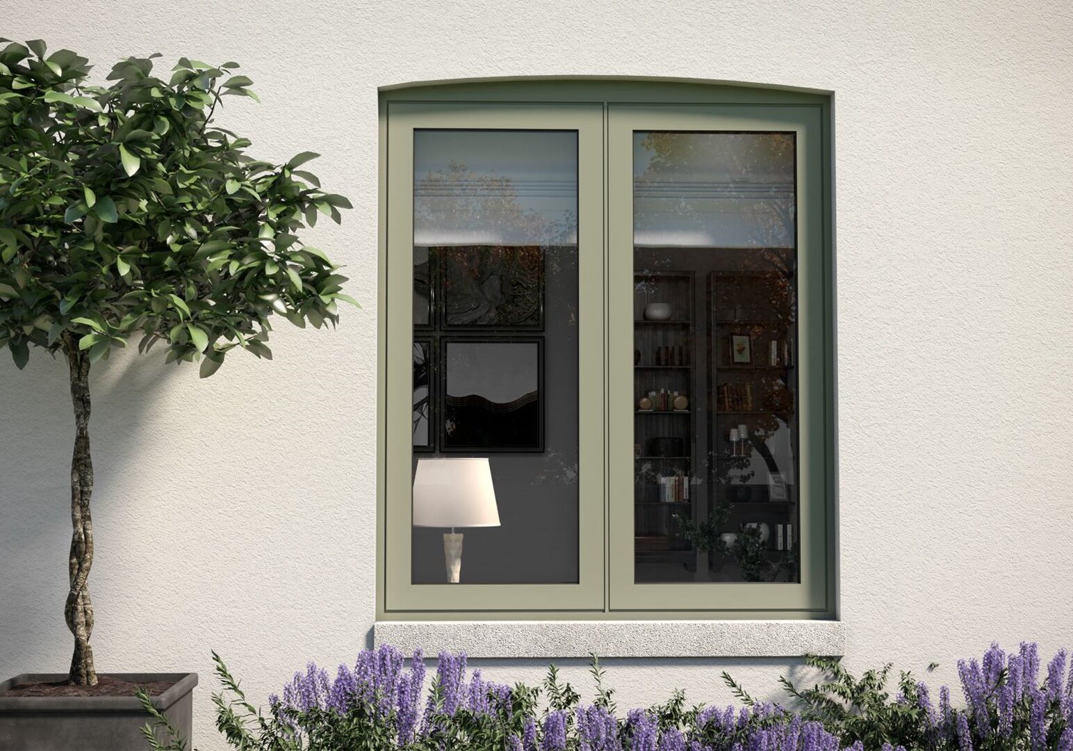 Optio-58BW-Flush-Window-aluk-home 2 Panel windows