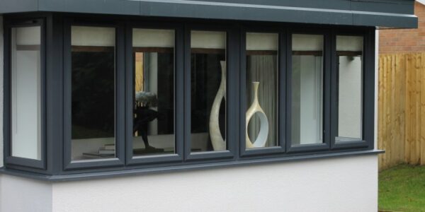 grey color 7 panel aluminium windows